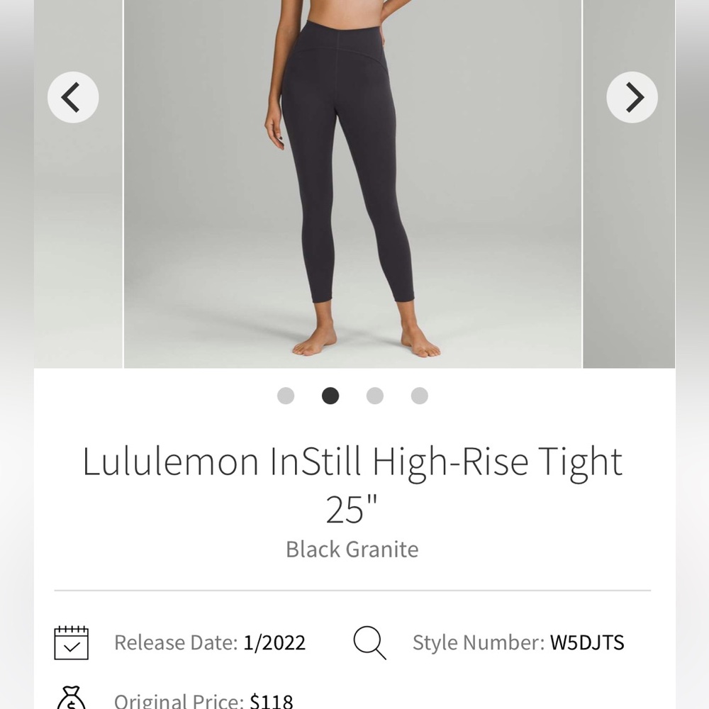 Lululemon InStill High-Rise Tight 25" leggings
Black Granite - Picture 5 of 5